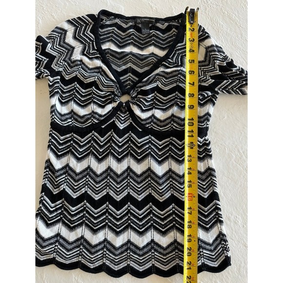 INC International Concepts Petite Chevron Keyhole Sweater - Picture 7 of 7